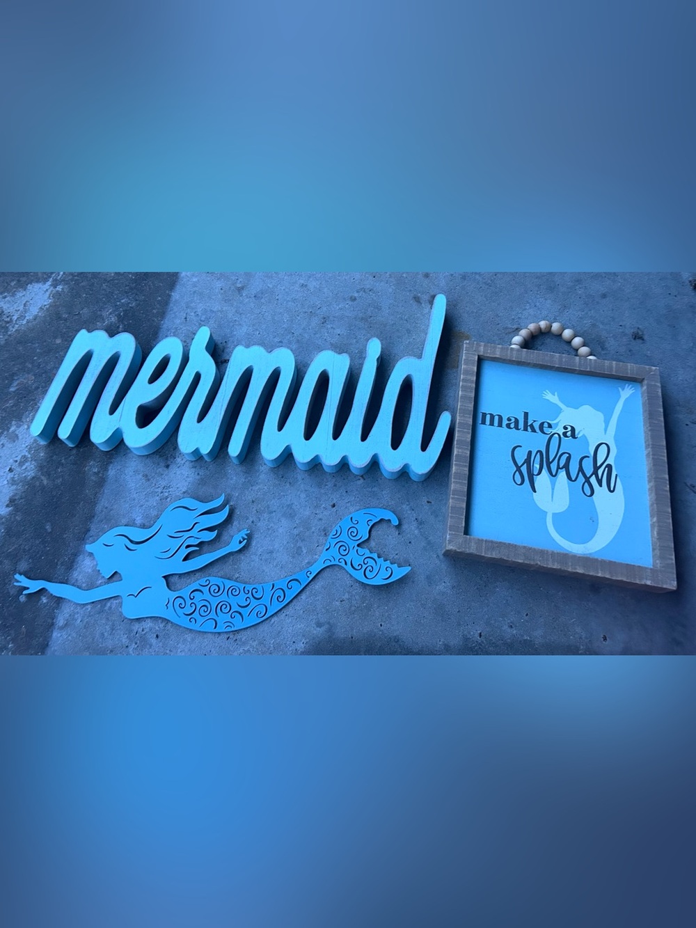 Mermaid décor, bathroom décor, beach house, coastal décor, nautical décor,